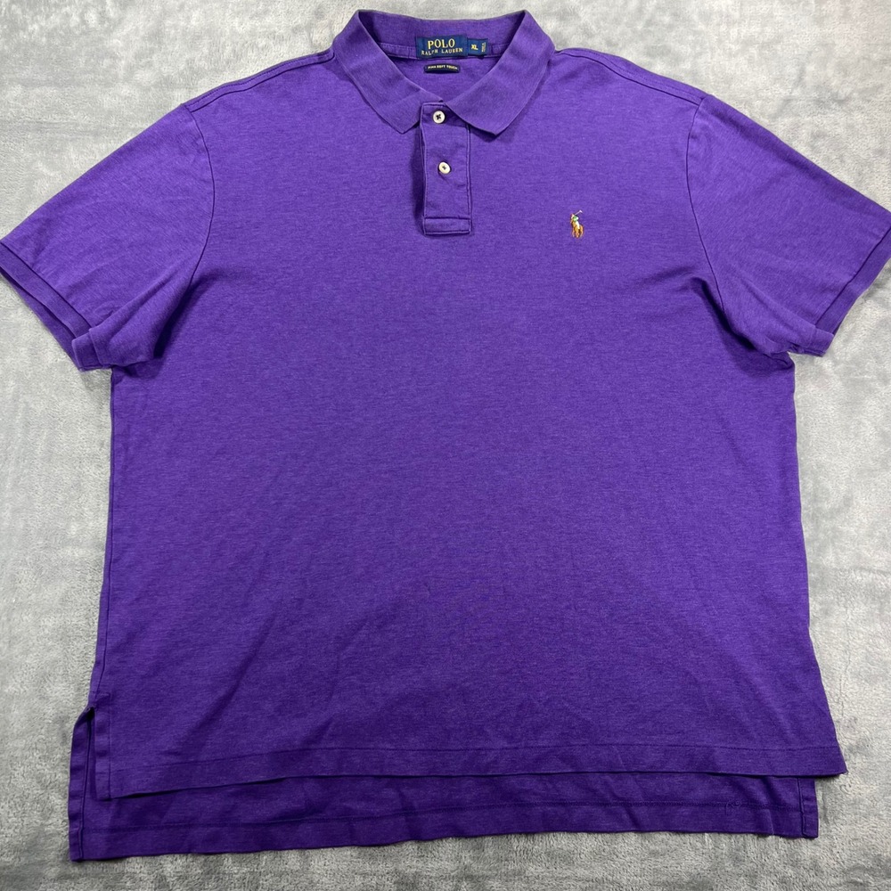 Polo Ralph Lauren Mens XL Purple Pima Soft Touch Cotton Short Sleeve Polo Shirt